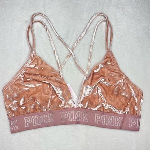 PINK VS Velvet Bralette size Large